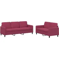 vidaXL 2-pc. Ensemble de canapé velours rouge vin