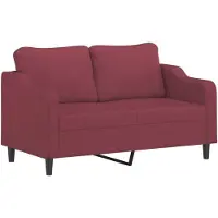 vidaXL Canapé à 2 places Rouge bordeaux 140 cm Tissu