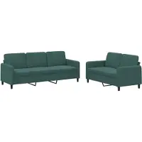 vidaXL Ensemble de canapés 2 pièces vert foncé velours