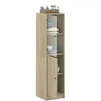 vidaXL Highboard avec porte en verre Chêne Sonoma 35x37x142 cm