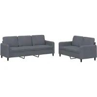 vidaXL Ensemble de canapés 2 pièces gris foncé velours