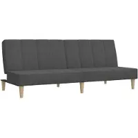 vidaXL Canapé-lit à 2 places gris foncé tissu