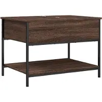 vidaXL Table basse marron imitation chêne 100x50x50 cm bois composite métal