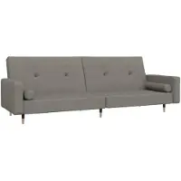 vidaXL Canapé-lit 2 places avec 2 coussins gris clair velours