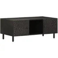 vidaXL Table basse noire 100x54x40 cm en bois massif de manguier