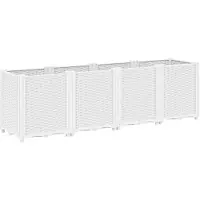 vidaXL Jardinière blanc 160x40x53 cm polypropylène