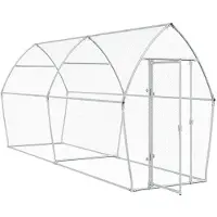 vidaXL Cage à poules argentée 400x105x182 cm Acier galvanisé