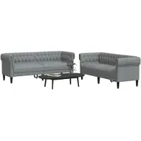 vidaXL Ensemble de canapés 2 pièces gris clair Tissu