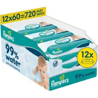Pampers 99% Water Baby Wipes lingettes nettoyantes pour enfant 12x60 pcs