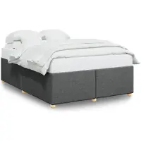 vidaXL Cadre de lit sans matelas gris foncé 140x190 cm Tissu