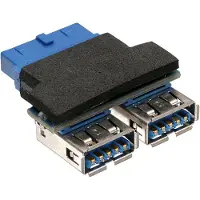 InLine - Adaptateur interne vers externe USB - USB type A (F) pour tête 19 broches USB 3.0 (F) - 5 cm