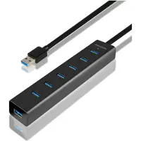 Axagon Hub USB - - HUE-SA7BP - 7 Ports - USB 3.0 (3.1 Gen 1) - 0,4 m - Noir