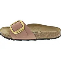 Birkenstock pour femme. 1024039 Sandales en Cuir Madrid Big Buckle (Coupe Étroite) rose (38), Plat, Nubuck, Aucun, Casuel