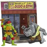 Playmates Toys Tortues Ninja : Mutant Mayhem – Figurines d'action, pack de combat : Raphaël contre Rocksteady, 11 cm