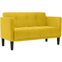 vidaXL Canapé deux places jaune 111 cm velours