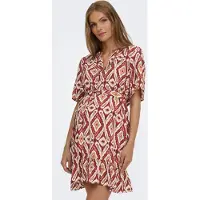 ONLY Maternity Robe-chemise 'OLMAntonia' orange / rouge / rouge foncé / blanc cassé