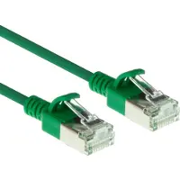 ACT Green 0.15 meter LSZH U/FTP CAT6A datacenter slimline patch cable snagless with RJ45 connectors (DC7730)