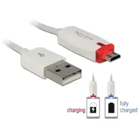 DeLOCK Kabel USB 2.0 A Stecker > USB 2.0 Micro B Stecker mit LED Anzeige fr Ladestatus weiss 1.0 m