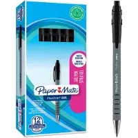 Paper Mate FlexGrip Gel Stylos rétractables à encre gel Moyen Noir 12 pièces