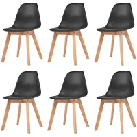 vidaXL Chaises de salle à manger 6 pcs. noir plastique