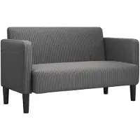 vidaXL Canapé causeuse gris foncé 109 cm tissu velours côtelé