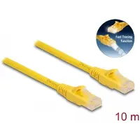 DeLOCK - Câble patch - RJ-45 (M) vers RJ-45 (M) - 10 m - 6.1 mm - UTP - CAT 6a - sans halogène, traçage rapide - Jaune