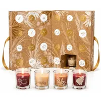 WDMT Calendrier de l'Avent de Noël - 34 x 25 x 14 cm - Calendrier pour les fêtes - Calendrier de l'Avent - Cadeau de Noël - Noël - Coffret surprise - Beige