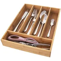 Excellent houseware Insert de tiroir à couverts en bambou 35x26 cm