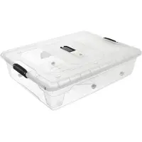 Orion Conteneur sous lit sur roulettes, format XXL bas, 50 l