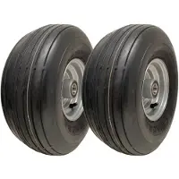 Parnells 15x6.00-6 Multi Rib Wheels Lawnmower Wheels 6ply P508 Tyre Rim 25mm Bearings (Set of 2)
