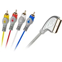 Cabletech Kabel Scart - RCA (Cinch) x4 1.5m srebrny (KPO3419-1.5) (1.50 m)