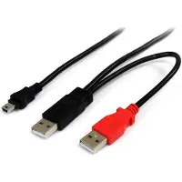 StarTech.com Câble USB 2.0 en Y de 1,8 m pour disque dur externe - 2x USB A (M) vers 1x USB Mini B (M) - câble USB - 1.8 m