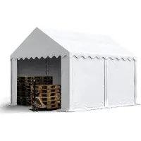 TOOLPORT Tente de Stockage 3x4 m abri bâche PVC 750 N imperméable blanc avec cadre de sol