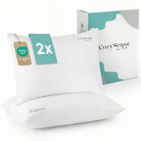 CozySense Oreiller - Lot de 2 - 50x70 CM - Oreiller de sommeil respirant avec housse en microfibre douce - Oreiller d'hôtel - Oreiller - Pour les dormeurs sur le côté, le ventre et le dos