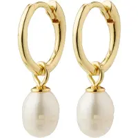 Pilgrim Boucles d'oreilles 'BERTHE' or / blanc perle
