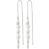 Pilgrim Boucles d'oreilles 'BERTHE' argent / blanc perle