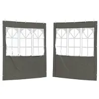 vidaXL Tente de fête, paroi latérale, 2 pièces, 200 x 195 cm, anthracite, en polyéthylène et acier
