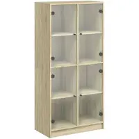 vidaXL Highboard avec portes Chêne Sonoma 68x37x142 cm Matériau dérivé du bois