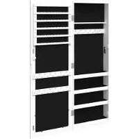 vidaXL Armoire à bijoux avec miroir mural blanc 37,5x10x106 cm