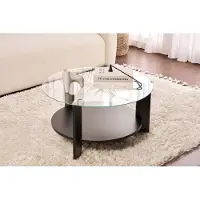 Skye Decor , Clara - Bois noir, transparent, table basse, bois noir, plateau 100 % mélamine, 75 x 75 x 40 cm