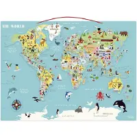 Vilac Carte du monde magnétique - Anglais Version - - UneTaille - Poster