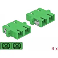 DeLOCK Coupleur fibre optique SC duplex femelle vers SC duplex femelle monomode 4 pièces vert