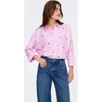 ONLY Chemisier 'ONLNew Lina Grace' rose clair / rouge feu / blanc