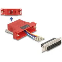 DeLOCK Kit de montage connecteur D-Sub 25 broches vers prise RJ12, rouge, configurable