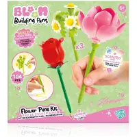 Bloom - Set de crayons de construction en forme de fleurs (3 pièces) avec paillettes et encre parfumée : rose, lotus, pâquerette
