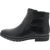 Bugatti Hommes Bottes d'hiver Noir Cuir lisse Fermeture éclair Taille : 41