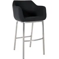 CLP Tabouret Monea, revêtement en feutre, structure à quatre pieds, couleur anthracite, structure en acier inoxydable