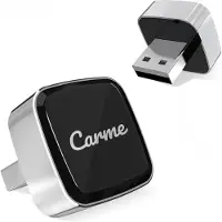 Carme Ultra Mini 2-in-1 CarPlay Dongle - Wireless CarPlay & Android Auto - USB-A & USB-C - Android Auto Dongle - Silver