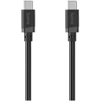 Hama Câble de charge, USB-C - USB-C, 60 W, 0,5 m, noir (0.50 m, USB 2.0, 60 W)