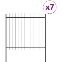 vidaXL , clôture de jardin WOERDEN, 7 pièces, 11,9 x 1,5 m, gris